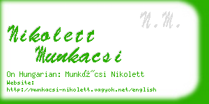 nikolett munkacsi business card